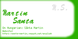martin santa business card