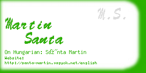 martin santa business card